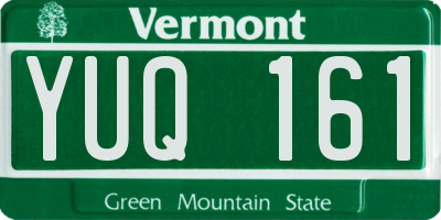 VT license plate YUQ161