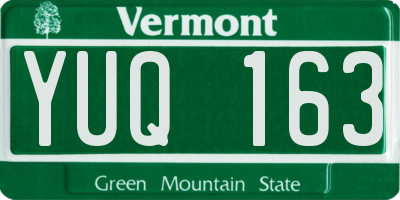 VT license plate YUQ163
