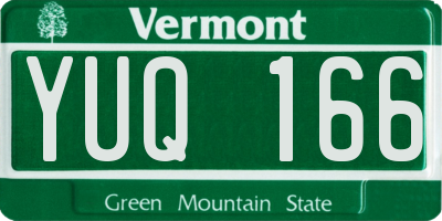 VT license plate YUQ166