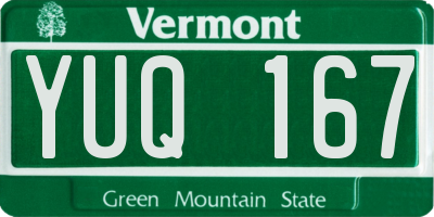 VT license plate YUQ167