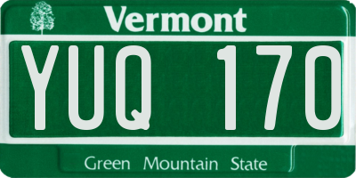 VT license plate YUQ170