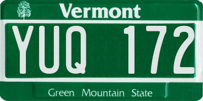 VT license plate YUQ172