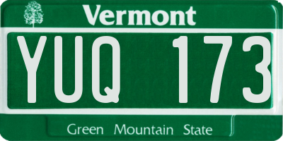 VT license plate YUQ173