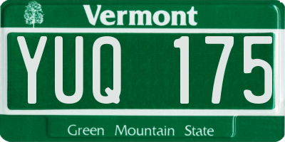 VT license plate YUQ175