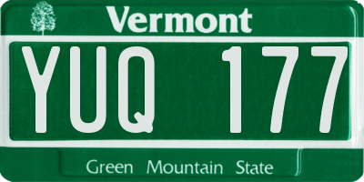 VT license plate YUQ177