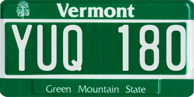 VT license plate YUQ180