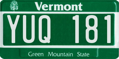 VT license plate YUQ181