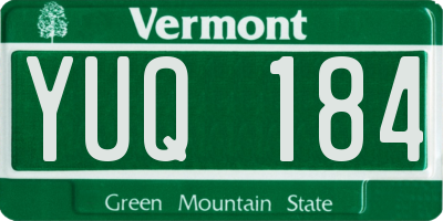 VT license plate YUQ184