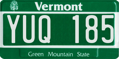 VT license plate YUQ185