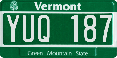 VT license plate YUQ187