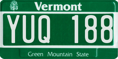 VT license plate YUQ188