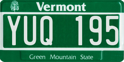 VT license plate YUQ195