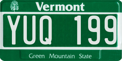 VT license plate YUQ199