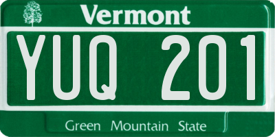 VT license plate YUQ201