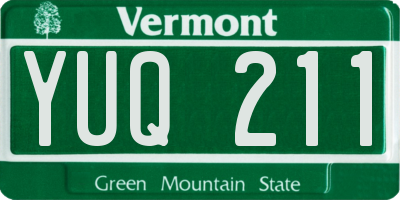 VT license plate YUQ211