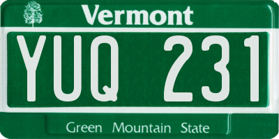 VT license plate YUQ231