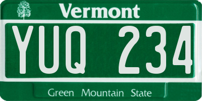 VT license plate YUQ234