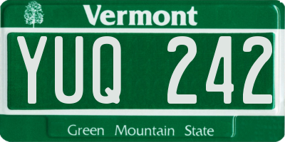 VT license plate YUQ242