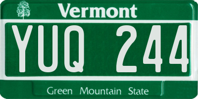 VT license plate YUQ244