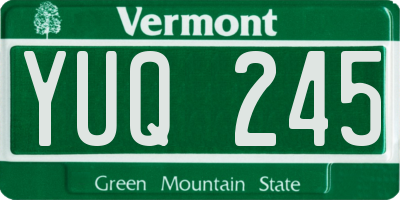 VT license plate YUQ245