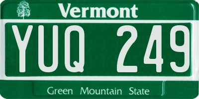 VT license plate YUQ249