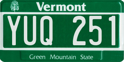 VT license plate YUQ251