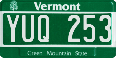 VT license plate YUQ253