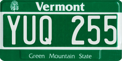 VT license plate YUQ255