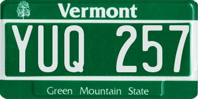 VT license plate YUQ257