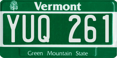 VT license plate YUQ261