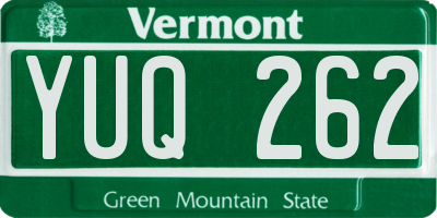 VT license plate YUQ262