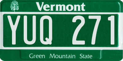 VT license plate YUQ271