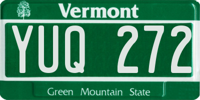 VT license plate YUQ272