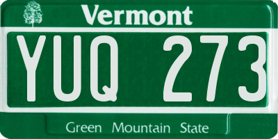 VT license plate YUQ273