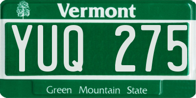 VT license plate YUQ275