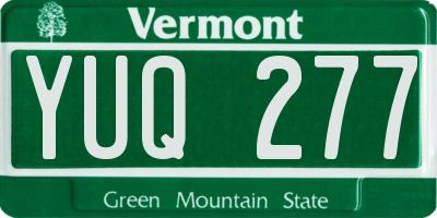 VT license plate YUQ277