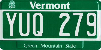 VT license plate YUQ279