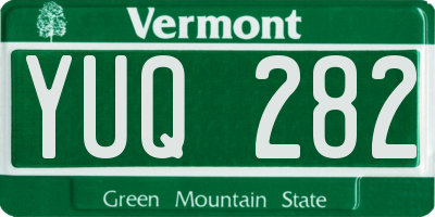 VT license plate YUQ282
