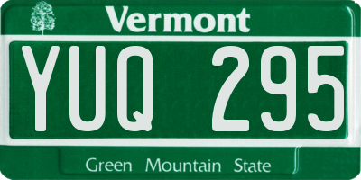 VT license plate YUQ295