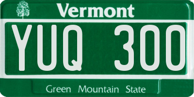 VT license plate YUQ300