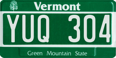 VT license plate YUQ304