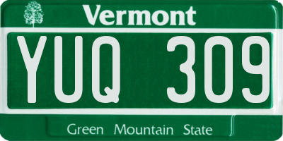 VT license plate YUQ309