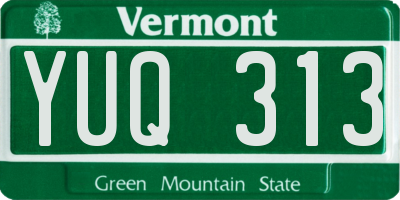 VT license plate YUQ313