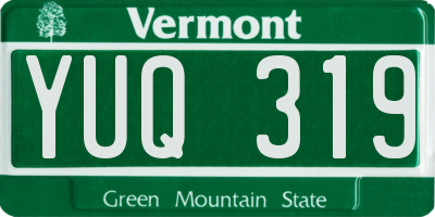 VT license plate YUQ319