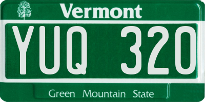 VT license plate YUQ320