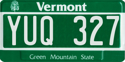 VT license plate YUQ327