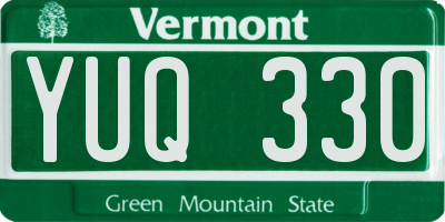 VT license plate YUQ330