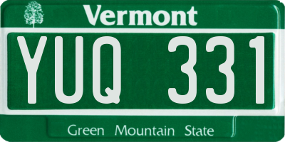 VT license plate YUQ331