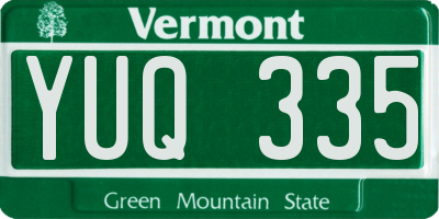 VT license plate YUQ335