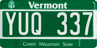VT license plate YUQ337